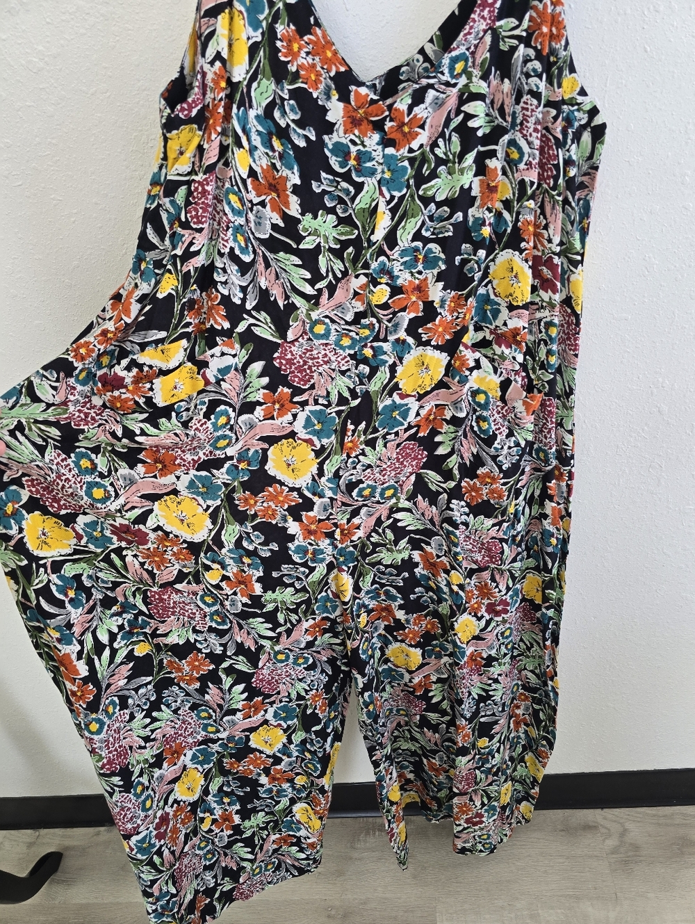 Natural Life NWT Chelsea Cotton Jumpsuit Floral Wide Leg Jumpsuit Romper Boho XL - Picture 5 of 8